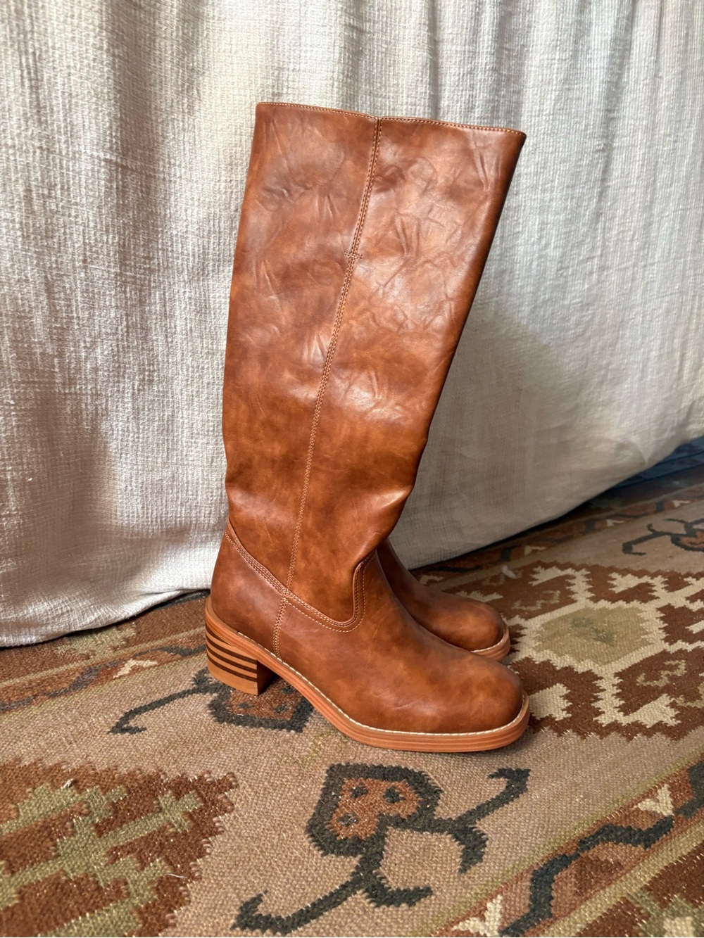 Women's Tall Platform Riding Boots - Chestnut Brown